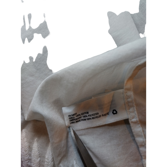 Gap Womens Boho Embroidered Poncho Top V-Neck Oversized Pullover White Medium - Picture 11 of 11